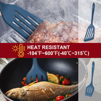 Set 2 spatule din silicon Hotec, spatulă cu fantă termorezistentă, fără BPA, lavabilă în mașina de spălat vase, spatulă antiaderentă, albastru închis 5