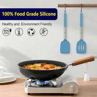 HOTEC Szilikon Spatula Készlet 2db Hőálló 315°C Rozsdamentes Acél Nyéllel Kék 7