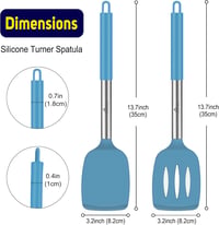 HOTEC Szilikon Spatula Készlet 2db Hőálló 315°C Rozsdamentes Acél Nyéllel Kék 2
