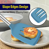 HOTEC Szilikon Spatula Készlet 2db Hőálló 315°C Rozsdamentes Acél Nyéllel Kék 6