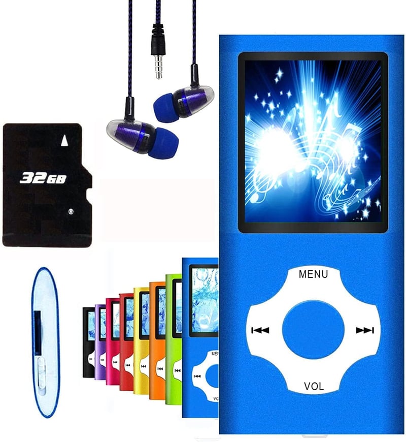 Hotechs 32GB MP3 MP4 lejátszó 1.8" LCD kijelzővel és FM rádióval - Deep blue