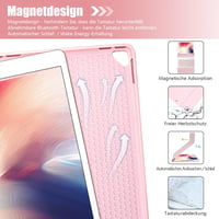 HOTLIFE Bluetooth Billentyűzet Tok iPad 10.2" - Mágneses QWERTZ Német Billentyűzet Rózsaszín 3