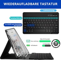 HOTLIFE iPad Air 11 hüvely billentyűzettel, M2/M3 2024/2025, toll tartóval, fekete 4
