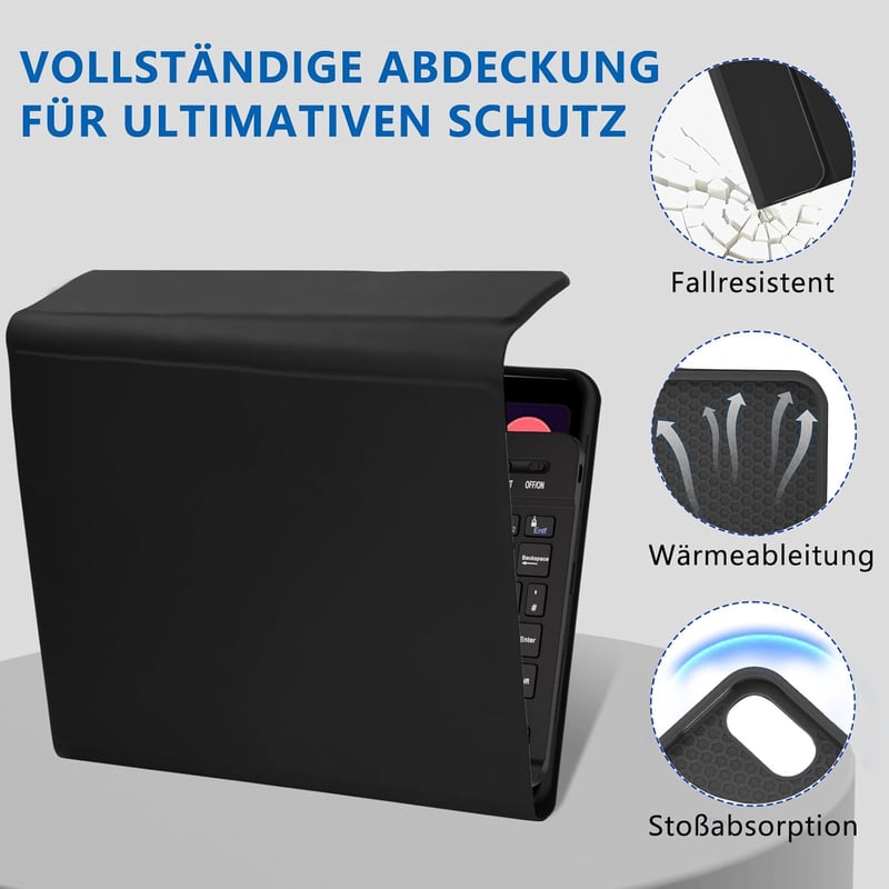 HOTLIFE iPad Air 11 hüvely billentyűzettel, M2/M3 2024/2025, toll tartóval, fekete