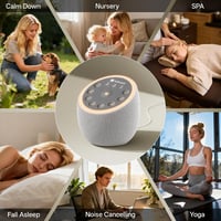Aparat cu zgomot alb Hotmoon, alimentare USB, 40 de sunete, 8 moduri de iluminare, funcție de memorie pentru somn 6