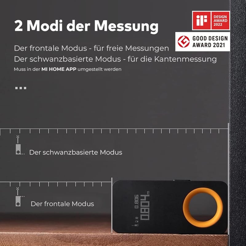 HOTO Lézeres Távolságmérő 30m Hatótáv, Bluetooth Kapcsolat, OLED Kijelző, USB-C Töltés, Digitális Lézermérő Szalag