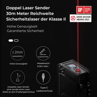 HOTO Lézeres Távolságmérő 30m Hatótáv, Bluetooth Kapcsolat, OLED Kijelző, USB-C Töltés, Digitális Lézermérő Szalag 4
