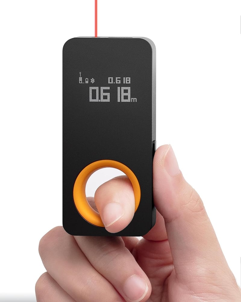 HOTO Lézeres Távolságmérő 30m Hatótáv, Bluetooth Kapcsolat, OLED Kijelző, USB-C Töltés, Digitális Lézermérő Szalag