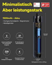 HOTO Mágneses Elektromos Csavarhúzó 25 Bittel, LED Lámpával és USB-C Töltéssel 5