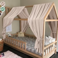 HOTUT Ágykáva Baldachin 2 részes Muslin Gyerekágyhoz 62x270cm Bézs 1