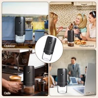 HOTUT elektromos kávébab daráló - 40 fokozatú, USB tölthető, hordozható - fekete 7