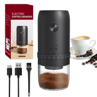 HOTUT elektromos kávébab daráló - 40 fokozatú, USB tölthető, hordozható - fekete 2