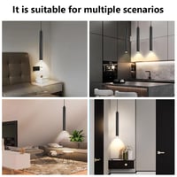 HOTUT Valcové závesné svietidlo čierne, moderná hliníková stropná lampa, nastaviteľná výška, 30 cm, do kuchyne, jedálne, spálne, baru 6