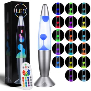 HOTUT LED lava lampa 14 inča, RGB ambijentalna rasvjeta sa 17 boja — Ima udubljenje na prednjoj strani (stanje: vidi 2. sliku)