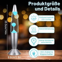HOTUT LED lava lampa 14 inča, RGB ambijentalna rasvjeta sa 17 boja — Ima udubljenje na prednjoj strani (stanje: vidi 2. sliku) 3