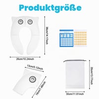 HOTUT Skladacia cestovná WC doska pre deti, 2 ks, prenosný nočník s úložnou taškou a odmeňovacími nálepkami, protišmykový, biely 2