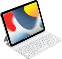 HOU Billentyűzetes Tok iPad 10. Generáció 10.9" 2022 - Állítható Szögű Smart Folio Mágneses Töltéssel Fehér 1
