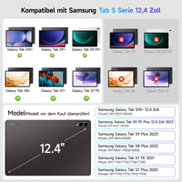 Puzdro s klávesnicou HOU pre Samsung Galaxy Tab S10+/S9+/S9 FE+/S8+/S7+/S7 FE 12,4", magnetický stojan, trackpad, držiak na S Pen, 7-farebné podsvietenie, biele 2