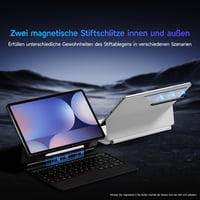 Puzdro s klávesnicou HOU pre Samsung Galaxy Tab S10+/S9+/S9 FE+/S8+/S7+/S7 FE 12,4", magnetický stojan, trackpad, držiak na S Pen, 7-farebné podsvietenie, biele 5