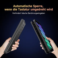 HOU Bluetooth Billentyűzet Tok iPad Mini 7/6 Készülékhez - Ultravékony, Mágneses, Állítható, 7 Színű Háttérvilágítás, QWERTZ Kiosztás 7