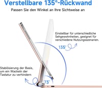 HOU iPad 10 Billentyűzet Trackpaddal - 7 Színű Háttérvilágítás, Mágneses Tok, QWERTZ Kiosztás, 10. Generációs iPad 2022 Kompatibilis, Rózsas 6