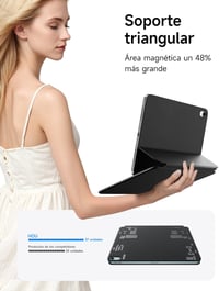 HOU iPad 10. és 11. Generáció Billentyűzet Tok Mágneses Tartóval, Bluetooth Kapcsolat, Fekete Műbőr, Vékony Dizájn 6