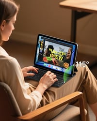 HOU iPad 10. és 11. Generáció Billentyűzet Tok Mágneses Tartóval, Bluetooth Kapcsolat, Fekete Műbőr, Vékony Dizájn 7