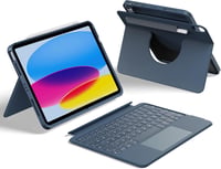HOU iPad 10. generáció billentyűzetes tok forgó billentyűzettel, 7 színű háttérvilágítás - kék 1