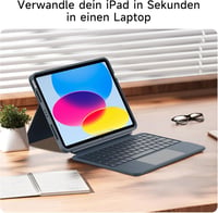 HOU iPad 10. generáció billentyűzetes tok forgó billentyűzettel, 7 színű háttérvilágítás - kék 7