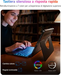 HOU iPad 11/10 Generáció Billentyűzetes Tok Forgatható Billentyűzettel és Ceruzatartóval 4