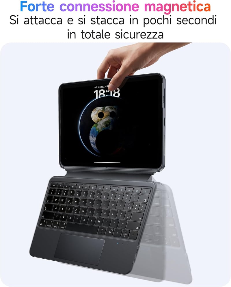 HOU iPad 11/10 Generáció Billentyűzetes Tok Forgatható Billentyűzettel és Ceruzatartóval