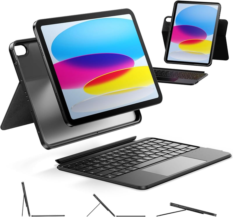 HOU iPad 11/10 Generáció Billentyűzetes Tok Forgatható Billentyűzettel és Ceruzatartóval