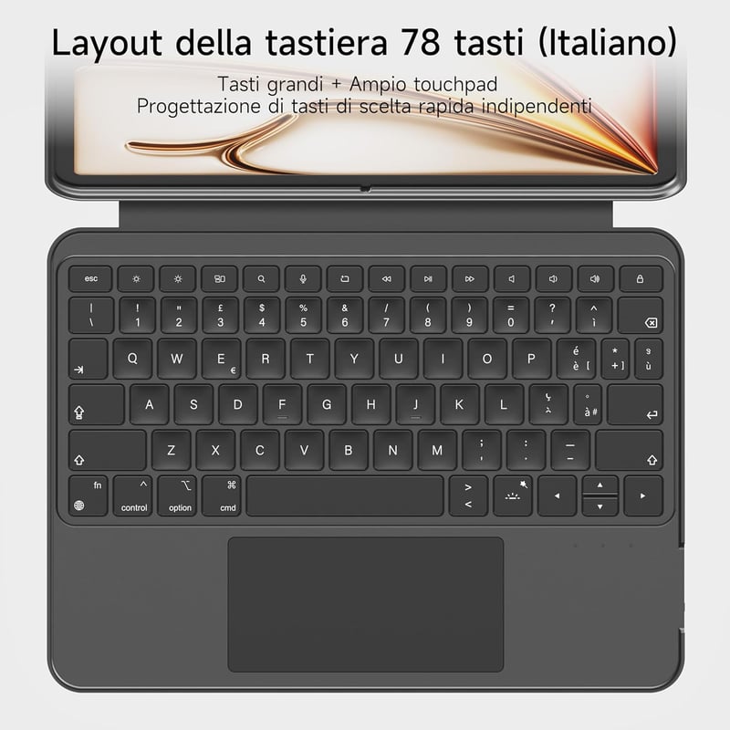 HOU iPad Air 11 M2 2024 Mágneses Billentyűzetes Tok Touchpad-dal