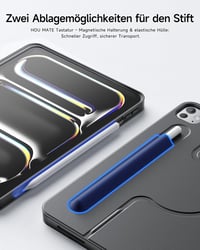 HOU 360 forgó levehető billentyűzet tok 11 iPad Air M4 M3 M2 5 4 és Pro 11 4 3 2 1 QWERTZ érintős trackpad 7 szín ceruzatartó állítható állv 11