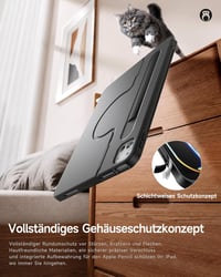 HOU 360 forgó levehető billentyűzet tok 11 iPad Air M4 M3 M2 5 4 és Pro 11 4 3 2 1 QWERTZ érintős trackpad 7 szín ceruzatartó állítható állv 10