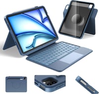 HOU iPad Air 11 M4/M3/M2 és Pro 11 forgó billentyűzetes tok 360° állvánnyal, trackpad-del és RGB világítással - Für iPad Air 11" (M3/2) & Air 5./4.& iPad Pro 11", blue 1