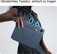 HOU iPad Air 11 M4/M3/M2 és Pro 11 forgó billentyűzetes tok 360° állvánnyal, trackpad-del és RGB világítással - Für iPad Air 11" (M3/2) & Air 5./4.& iPad Pro 11", blue 8