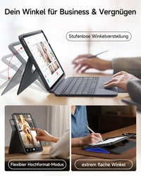 HOU 360 forgó levehető billentyűzet tok 11 iPad Air M4 M3 M2 5 4 és Pro 11 4 3 2 1 QWERTZ érintős trackpad 7 szín ceruzatartó állítható állv 5