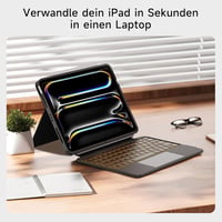 HOU iPad Pro 11 M4 2024 Mágneses Billentyűzet Tok Trackpad-dal Fekete 9