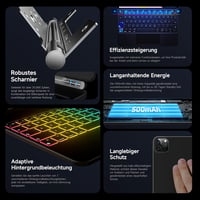 HOU iPad Pro 13 (M4) Billentyűzetes Tok - QWERTZ, Háttérvilágítás, Precíz Trackpad, Mágneses Dizájn, Bluetooth Csatlakozás, 2024 Modellekhez 5