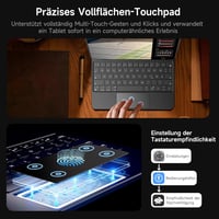 HOU iPad Pro 13 (M4) Billentyűzetes Tok - QWERTZ, Háttérvilágítás, Precíz Trackpad, Mágneses Dizájn, Bluetooth Csatlakozás, 2024 Modellekhez 8