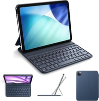 HOU kék QWERTZ billentyűzetes tok iPad Pro 11 (2018-2022), Air 11 M4/M3/M2 (2026/2025/2024), Air 5/4, állítható szög 1