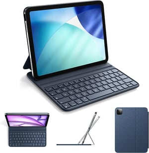 Puzdro s klávesnicou HOU pre iPad Air/Pro 11 – QWERTZ, nastaviteľné, modré