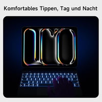 HOU Magic Keyboard iPad Pro 11 M4 2024 - Bluetooth billentyűzet érintőpaddal, 7 színű háttérvilágítással, német QWERTZ kiosztással, fehér 7