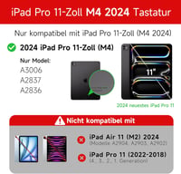 HOU Magic Keyboard iPad Pro 11 M4 2024 - Bluetooth billentyűzet érintőpaddal, 7 színű háttérvilágítással, német QWERTZ kiosztással, fehér 2