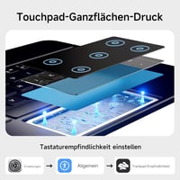 HOU Magic Keyboard iPad Pro 11 M4 2024 - Bluetooth billentyűzet érintőpaddal, 7 színű háttérvilágítással, német QWERTZ kiosztással, fekete 4