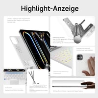 HOU Magic Keyboard iPad Pro 11 M4 2024 - Bluetooth billentyűzet érintőpaddal, 7 színű háttérvilágítással, német QWERTZ kiosztással, fehér 4