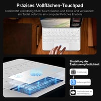 HOU Magic Keyboard iPad Pro 13 (M4) Tokkal - QWERTZ Billentyűzet, Bárhol Kattintható Trackpaddel, 7 Színű Háttérvilágítás, Mágneses Dizájn,  8