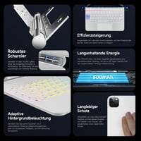 HOU Magic Keyboard iPad Pro 13 (M4) Tokkal - QWERTZ Billentyűzet, Bárhol Kattintható Trackpaddel, 7 Színű Háttérvilágítás, Mágneses Dizájn,  5