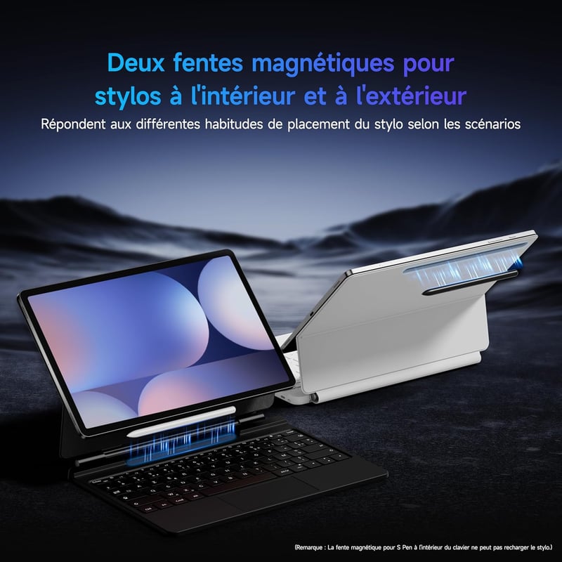 HOU Samsung Galaxy Tab S10+/S9+ Mágneses Billentyűzet Tok S-Pen Tartóval